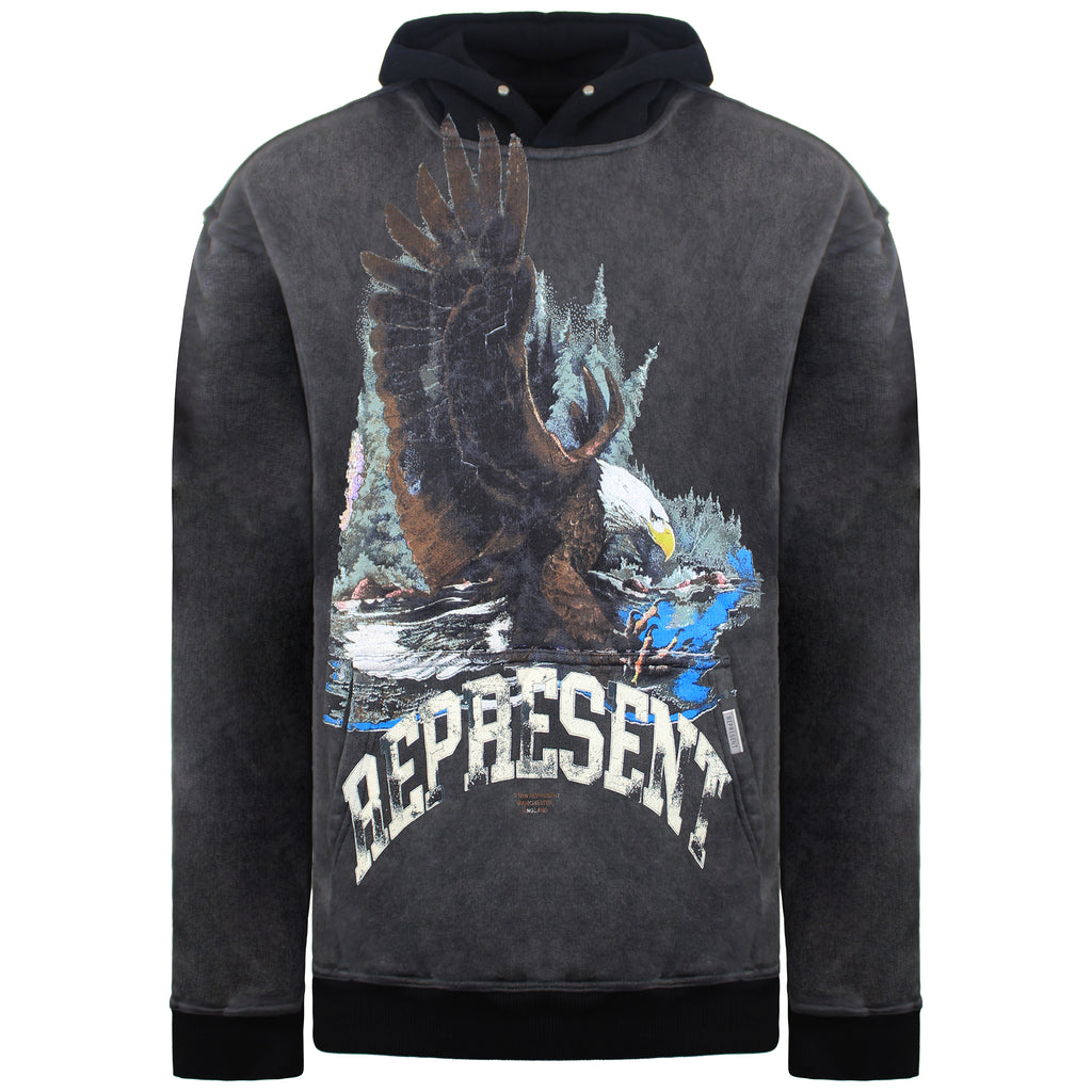 Represent Eagle Mens Vintage Grey Hoodie