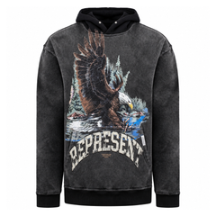Represent Eagle Mens Vintage Grey Hoodie