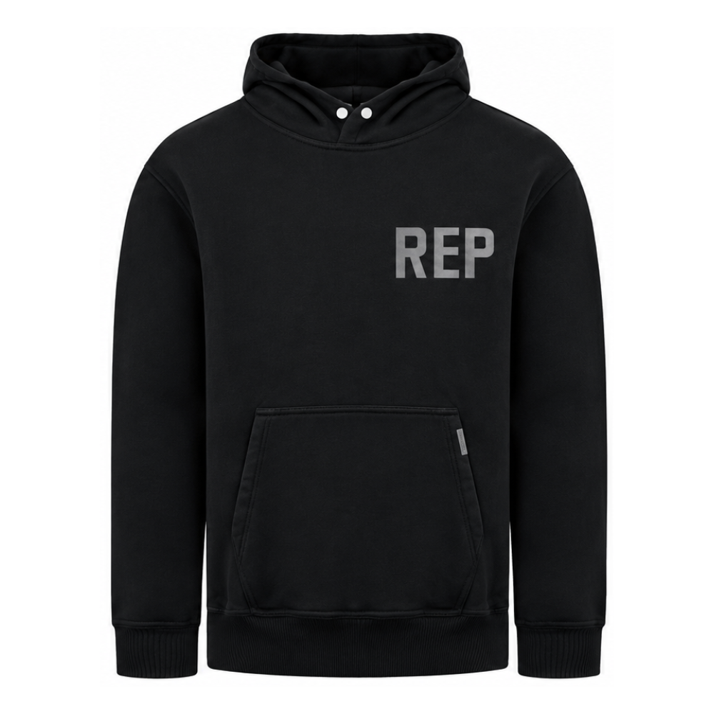 Represent Logo Jersey Mens Black Hoodie