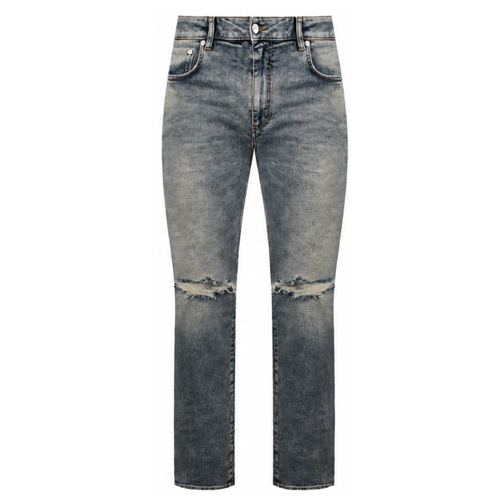 Represent Detroyer Mens Blue Cream Jeans