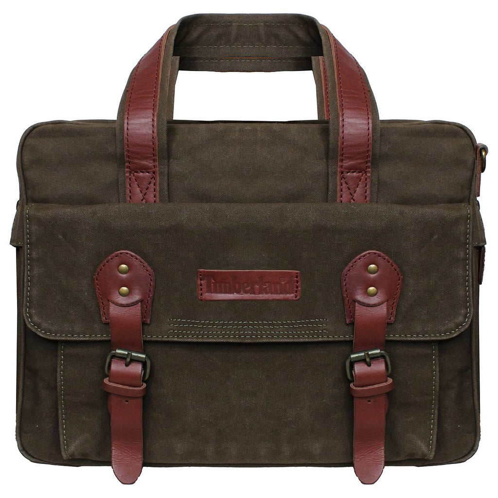 Timberland Logo Mens Dark Green Briefcase Bag