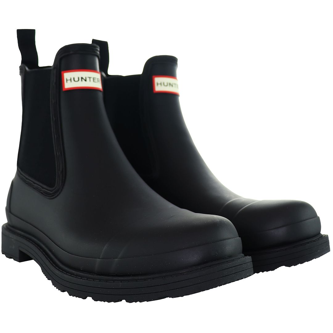 Hunter Commando Mens Black Chelsea Boots