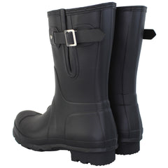 Hunter Original Side ADJ Short Mens Black Wellington Boots