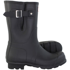 Hunter Original Side ADJ Short Mens Black Wellington Boots