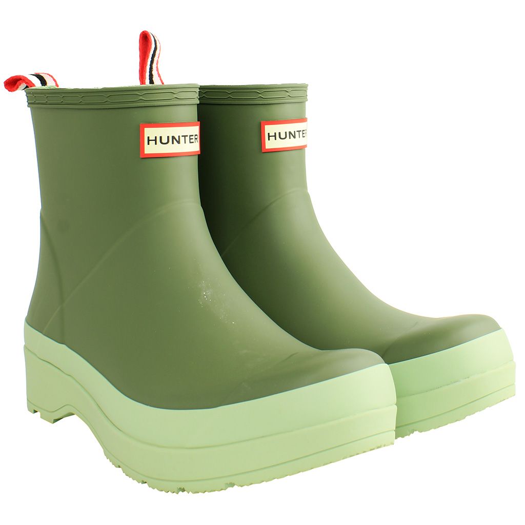 Hunter Play Short Mens Light Green Wellington Boots