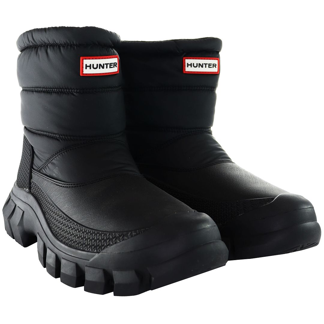 Hunter Interpid Short Mens Black Snow Boots