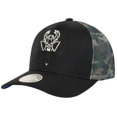 Mitchell & Ness NBA Milwaukee Bucks Squad Camo Black Cap