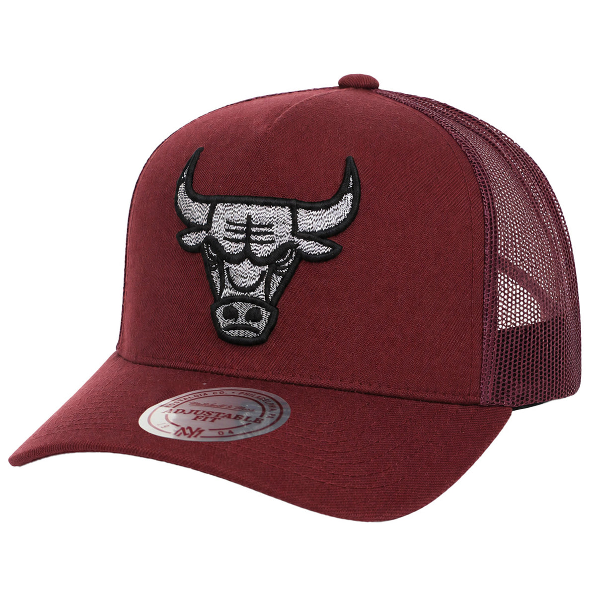Mitchell & Ness NBA Chicago Bulls Melange Logo Trucker Burgundy Cap