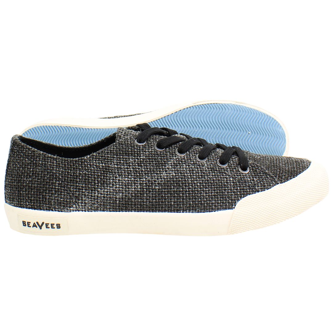 Seavees Monterey Raffia Womens Black Plimsolls