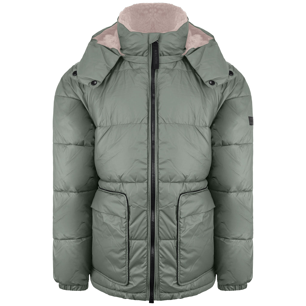 Hunter Interpid Mid Mens Grey Puffer Coat