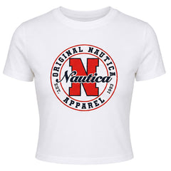 Nautica Beau Womens White Crop Top