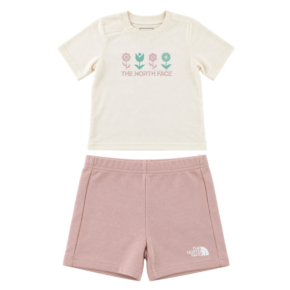 The North Face Cotton Summer Kids White/Pink Set