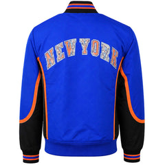 Mitchell & Ness NBA New York Knicks 75th Warmp Up Mens Blue Jacket