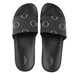 Osprey London The Holiday Mens Black/Khaki Sliders