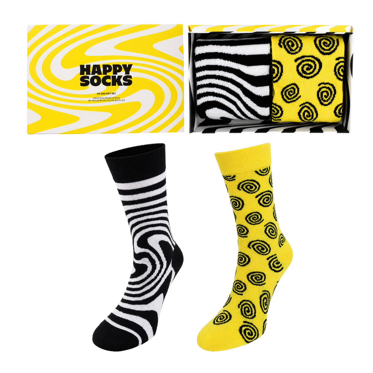 Happy Socks 2-Pack Multicolour Zig Zag