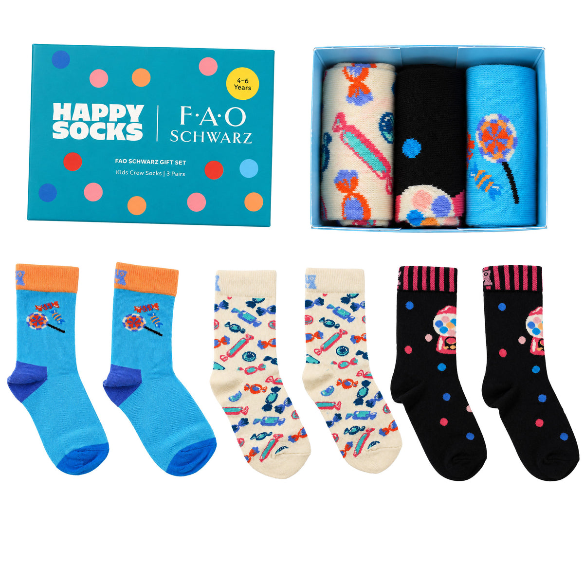 Happy Socks 3-Pack Multicolour Candy Gift Set