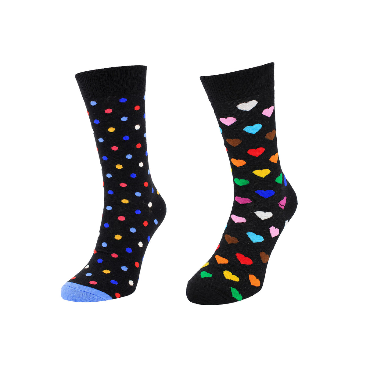 Happy Socks 2-Pack Black Heart Dot