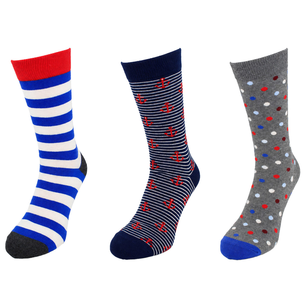 Happy Socks 3-Pack Multicolour Anchor