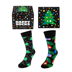 Happy Socks 2-Pack Holiday Tree Black Gift Set
