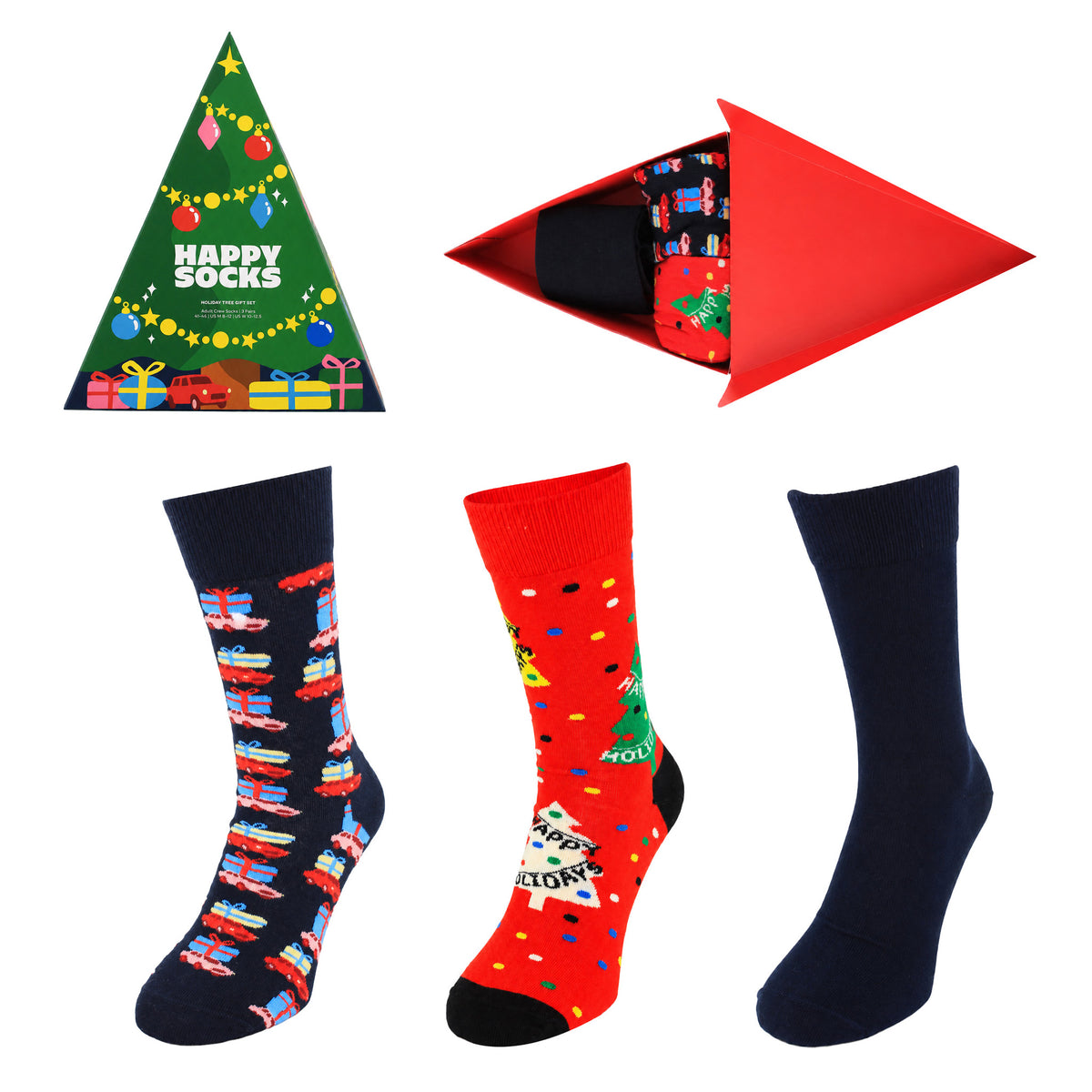 Happy Socks 3-Pack Multicolour Holiday Tree Gift Set
