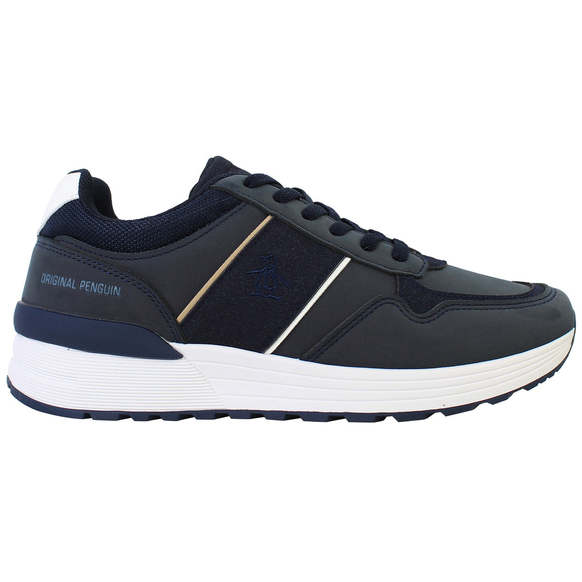Penguin Orwell Mens Navy Trainers