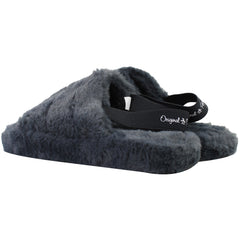 Penguin 2 Fluffy Kids Grey Slippers
