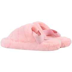 Penguin 2 Fluffy Kids Pink Slippers