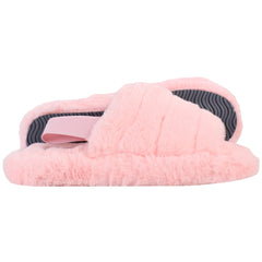Penguin 2 Fluffy Kids Pink Slippers
