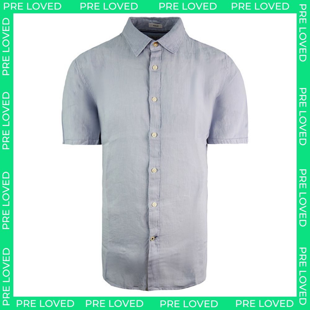 Pepe Jeans John Regular Fit Mens Blue Shirt - Size L - Dirt mark
