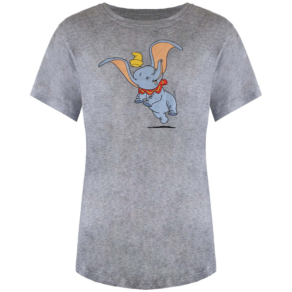 Disney Happy Dumbo Womens Grey T-Shirt