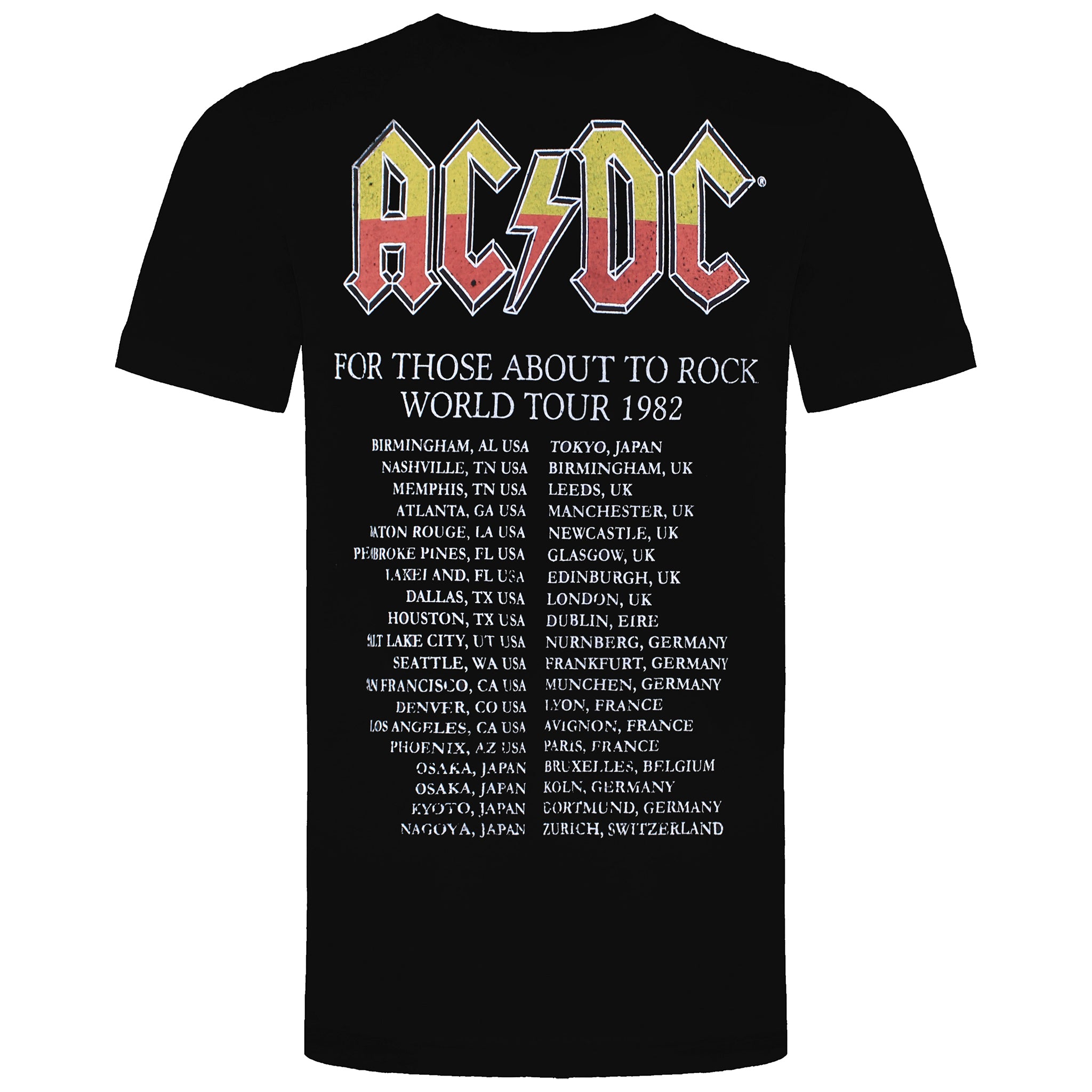 AC/DC About To Rock Tour Mens Black T-Shirt