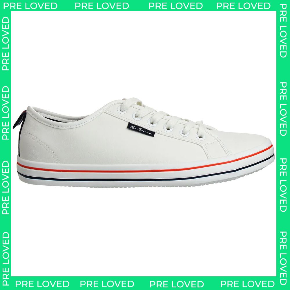 Ben Sherman Lowell Mens White Plimsolls Dirty Sole