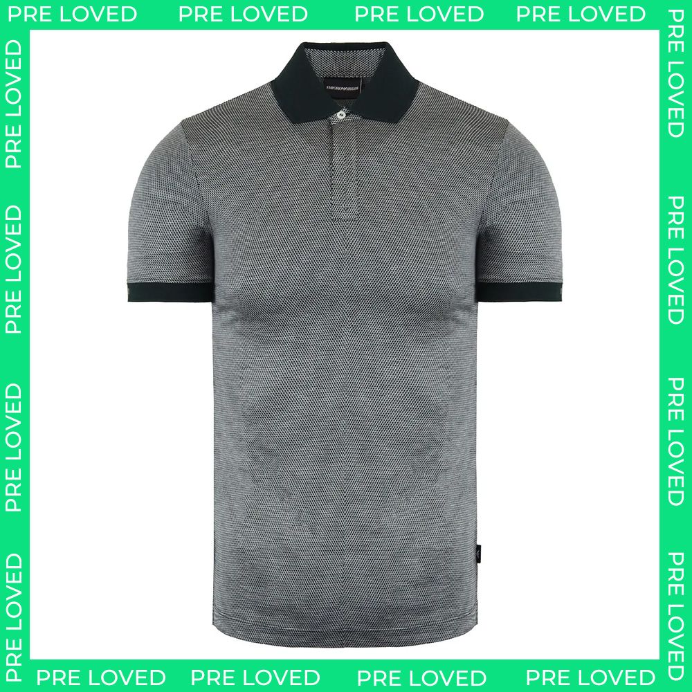 Emporio Armani Printed Mens Dark Green Polo Shirt - Marks