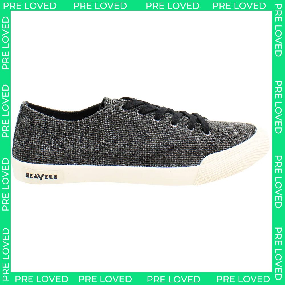 Seavees Monterey Raffia Womens Black Plimsolls NO BOX