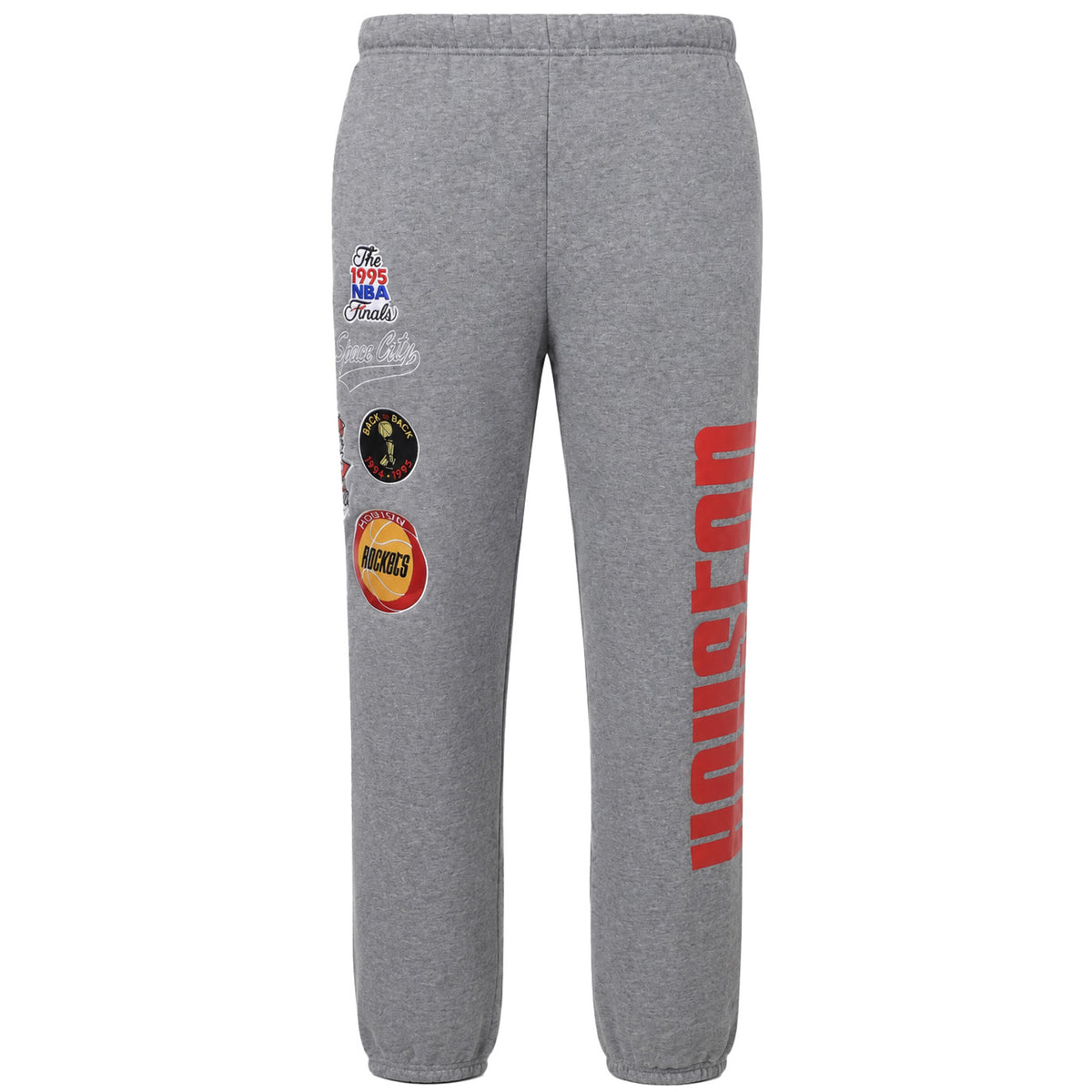 Mitchell & Ness NBA Houston Rockets Champ City Fleece Mens Grey Track Pants