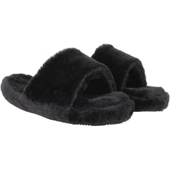 Ralph Lauren Fur Womens Black Slippers