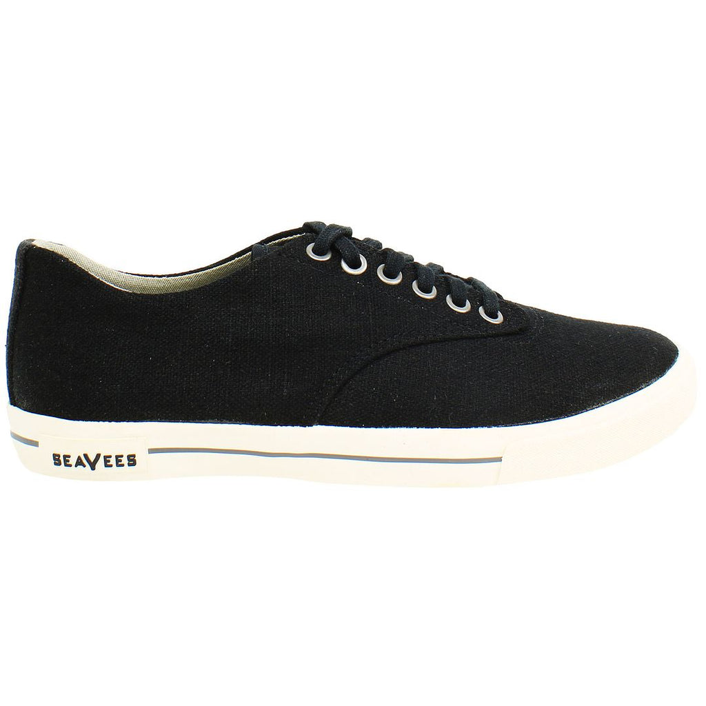 Seavees Hermosa Plimsoll Standard Black Linen Black Mens Plimsoll