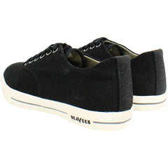 Seavees Hermosa Plimsoll Standard Black Linen Black Mens Plimsoll