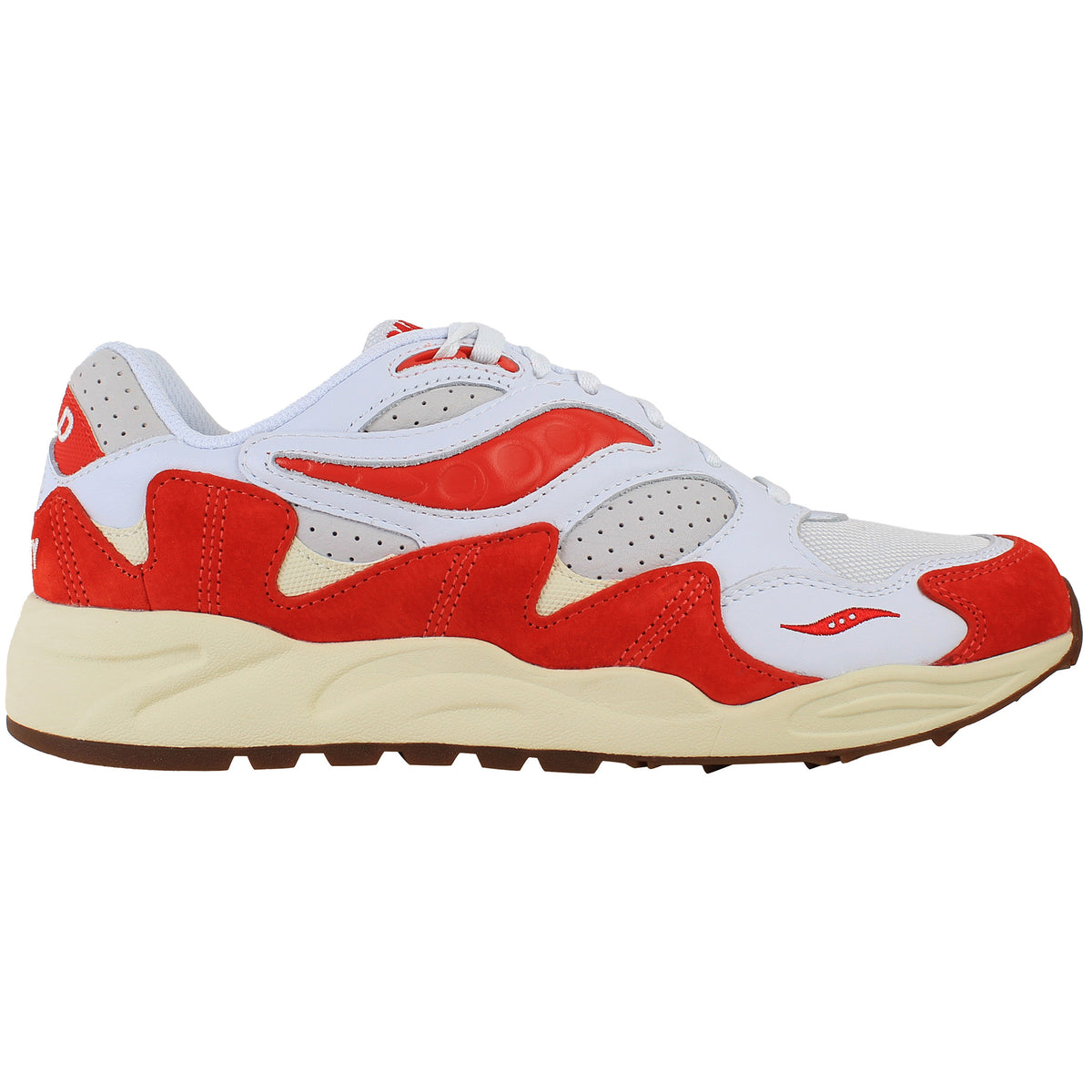 Saucony Grid Shadow 2 Mens White/Red Trainers