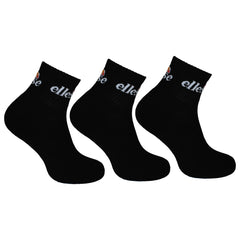 Ellesse 3-Pack Rallo Mens Black Ankle Socks