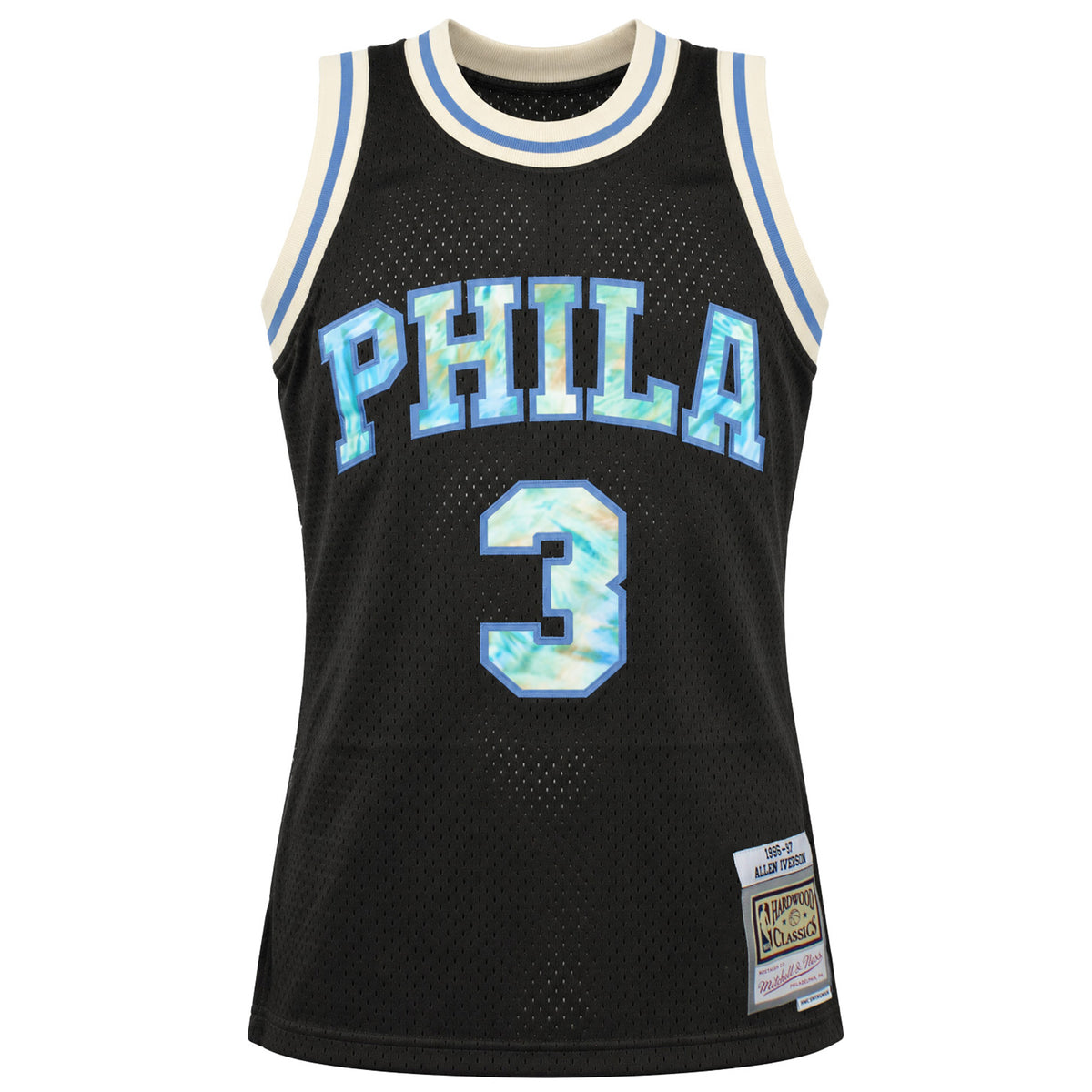 Mitchell & Ness NBA Philadelphia 76ers #3 Iverson Tie Dye Black Vest