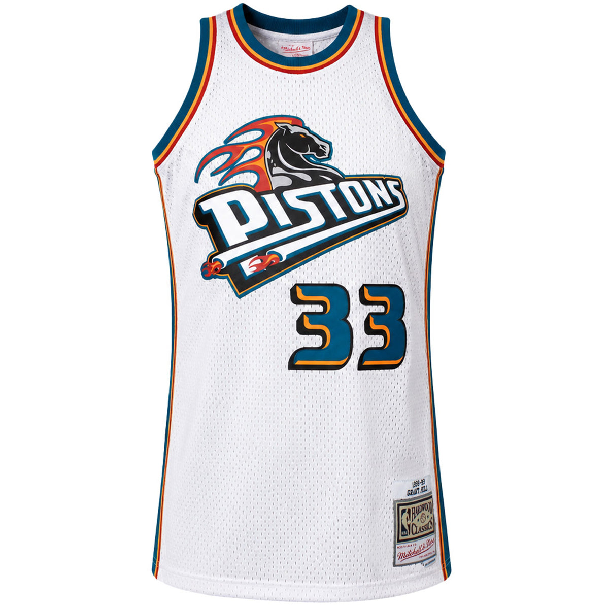 Mitchell & Ness NBA Detroit Pistons #33 Hill Mens Silver Vest