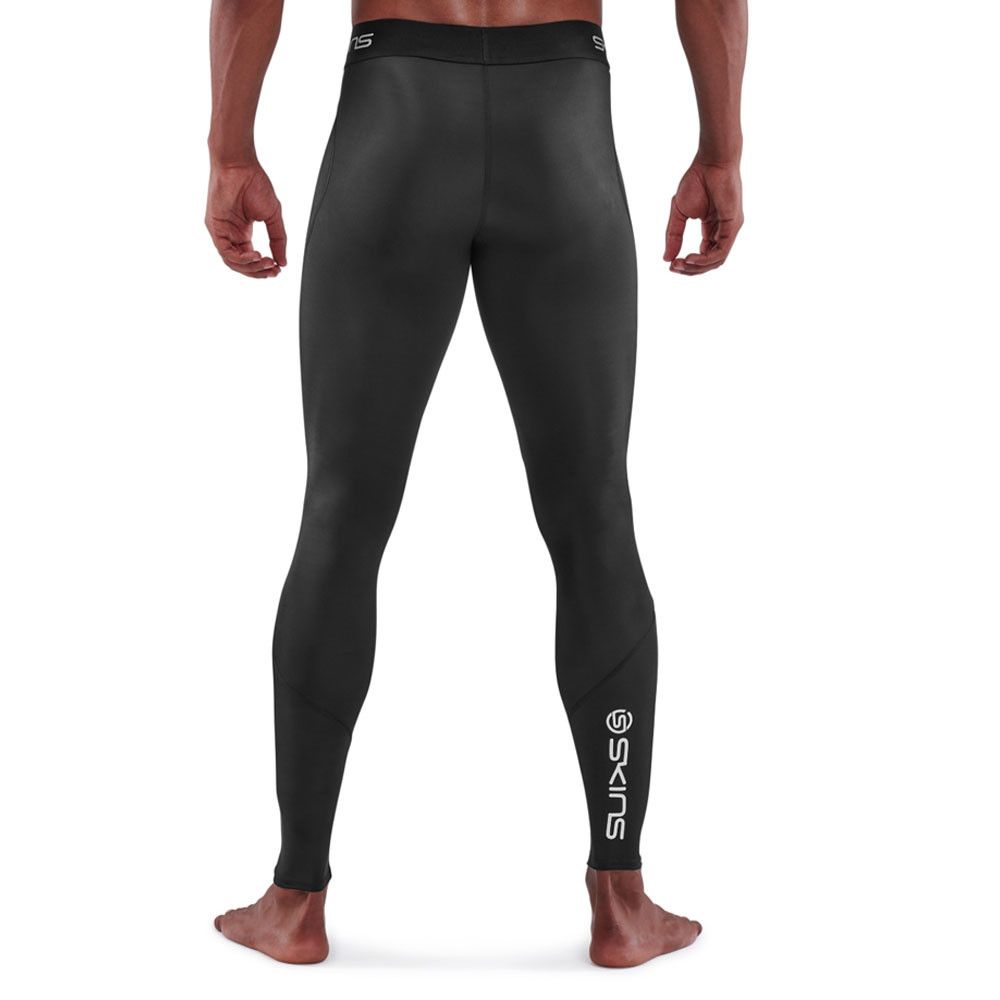 Skins Series-1 Stretch Waist Black Mens Leggings