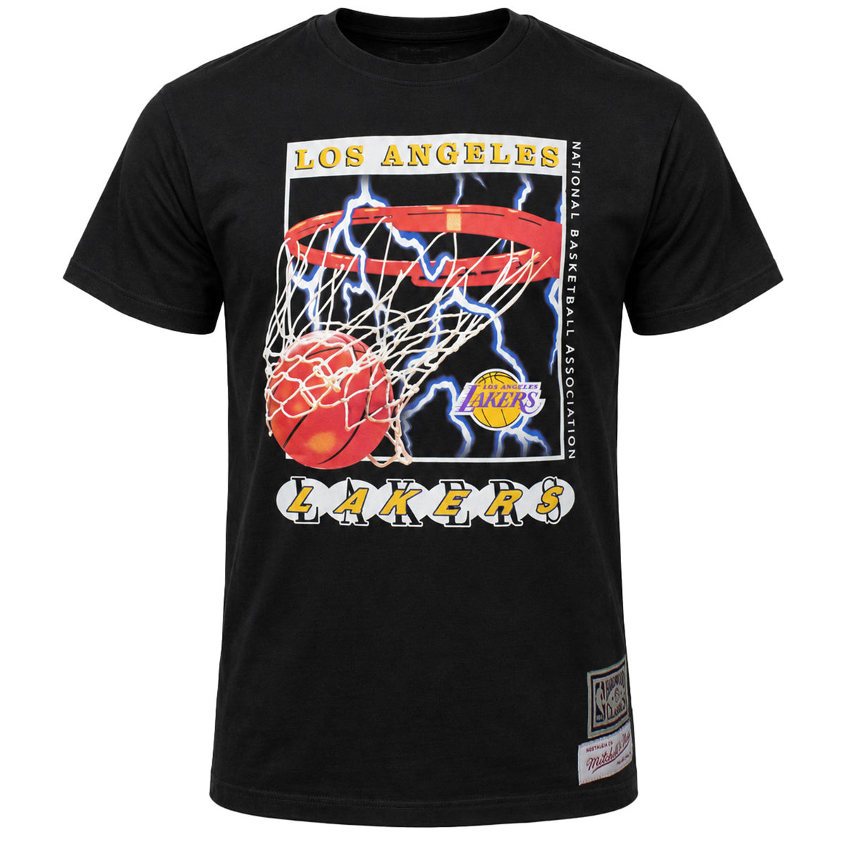 Mitchell & Ness NBA Los Angeles Lakers Lightning Hoop Mens Black T-Shirt