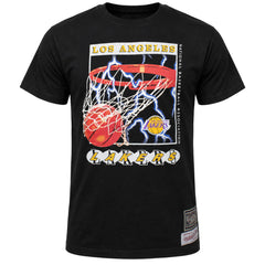Mitchell & Ness NBA Los Angeles Lakers Lightning Hoop Mens Black T-Shirt