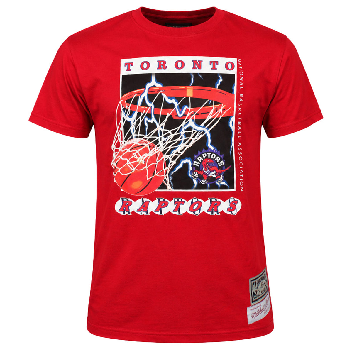 Mitchell & Ness NBA Toronto Raptors Lightning Hoop Mens Red T-Shirt