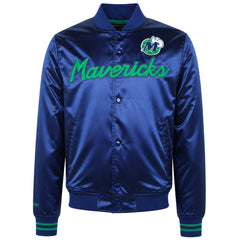 Mitchell & Ness NBA Dallas Mavericks Special Script Mens Navy Satin Jacket