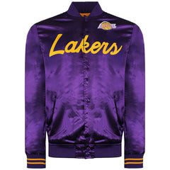 Mitchell & Ness Los Angeles Laker Mens Satin Bomber Jacket