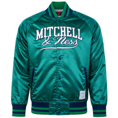 Mitchell & Ness Branded Mens Dark Green Satin Jacket