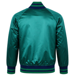 Mitchell & Ness Branded Mens Dark Green Satin Jacket